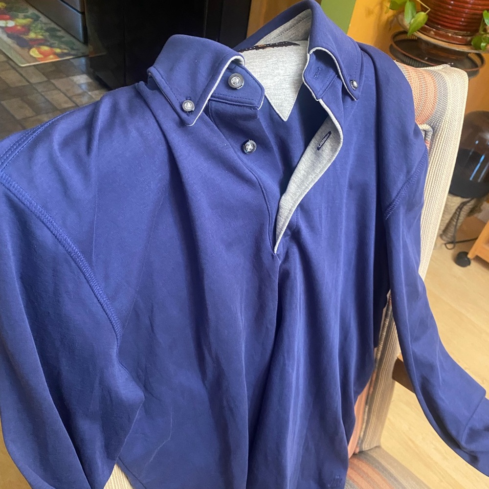 Robert Talbott Polo Button Down Size Medium Blue/… - image 4